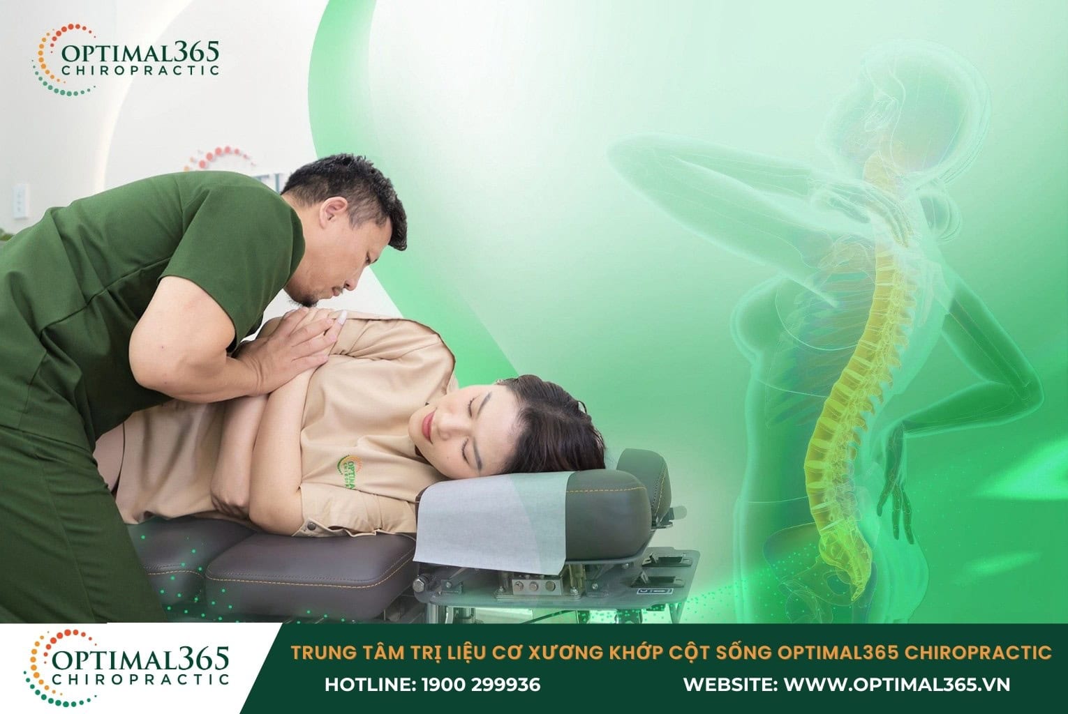 Điều trị thoái hoá cột sống tại Trung tâm Trị liệu Cơ xương khớp Cột sống Optimal365 Chiropractic