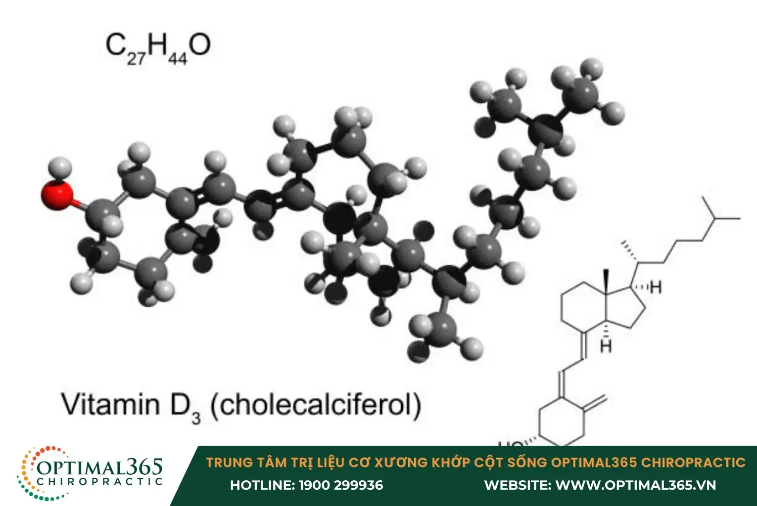 Cấu trúc của vitamin D3 chứa các nhóm chức như nhóm hydroxyl (-OH) và các liên kết đôi C=C