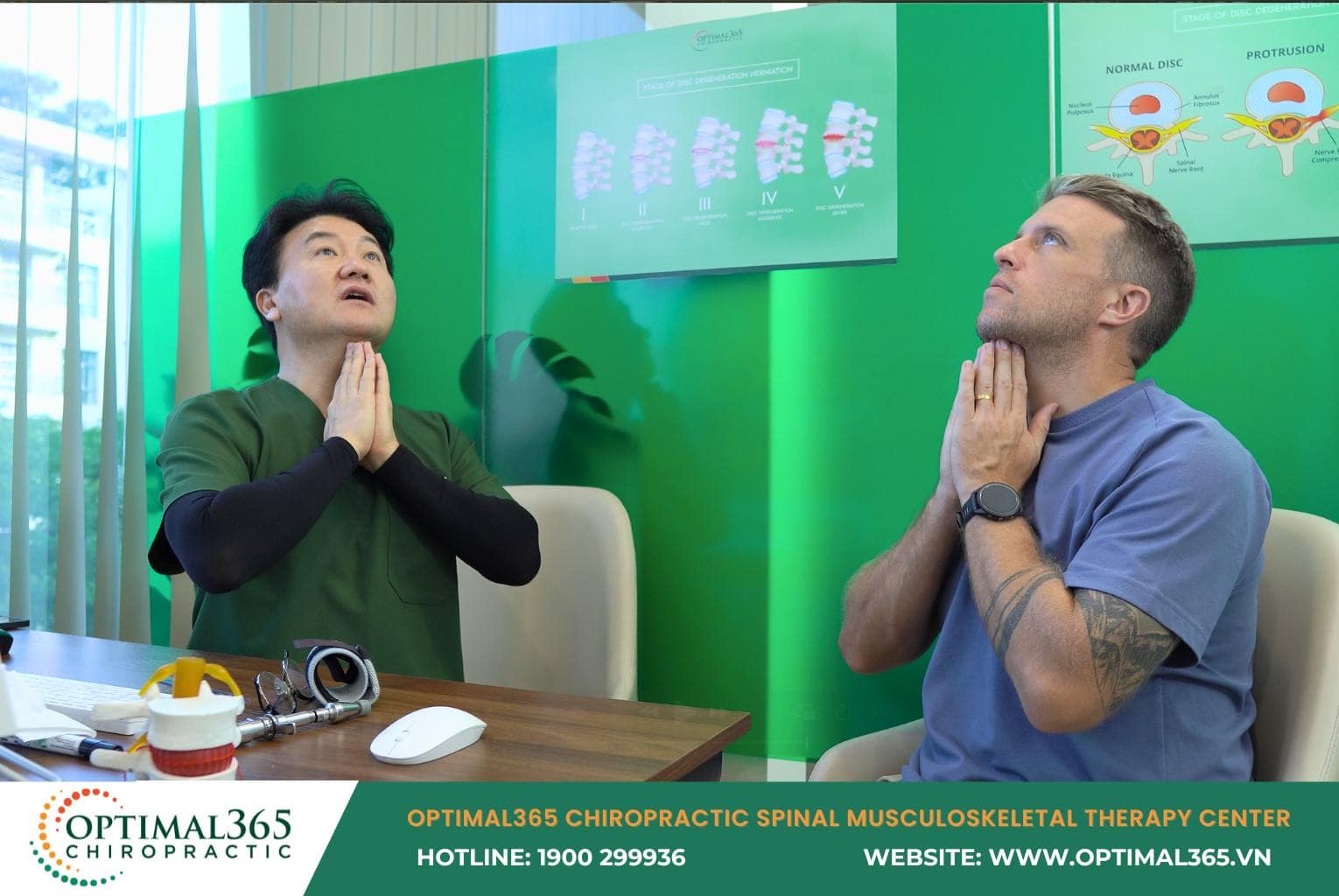 Doctor checking limited range of motion due to delayed musculoskeletal screening