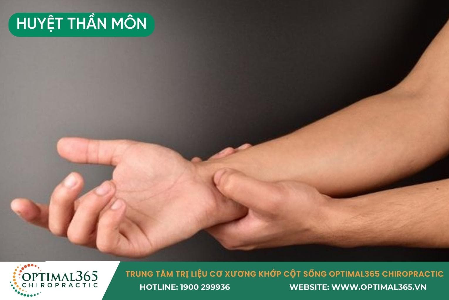 Vị trí huyệt Thần Môn (HT7) nếp gấp cổ tay.