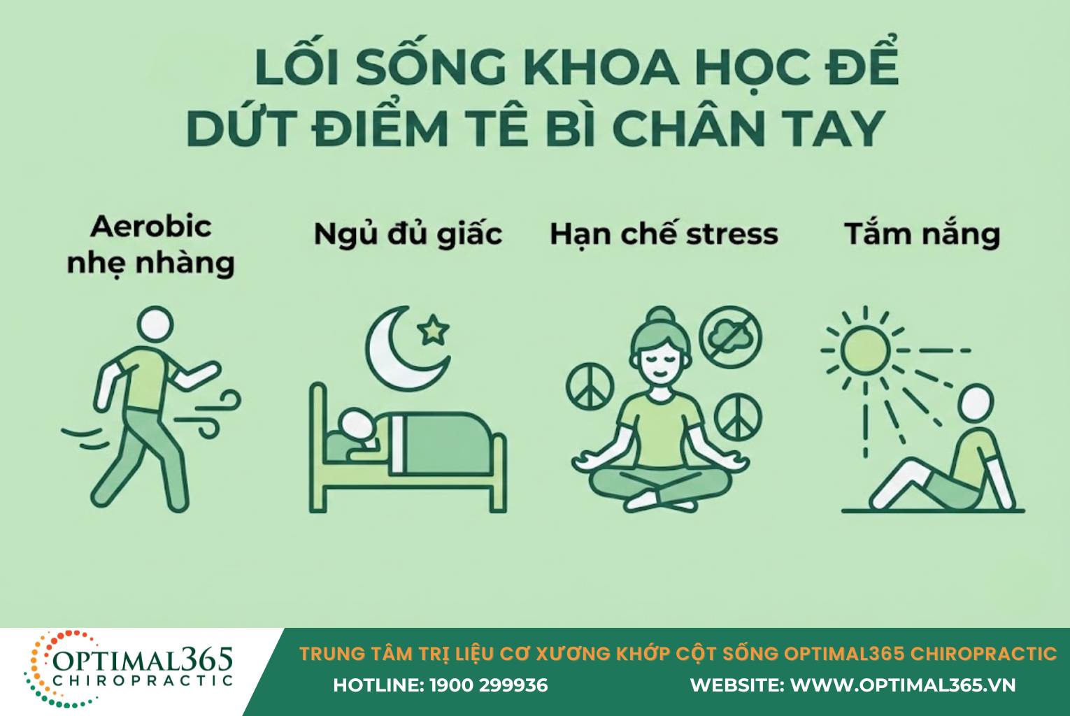 Kết hợp lối sống khoa học để dứt điểm tê bì chân tay