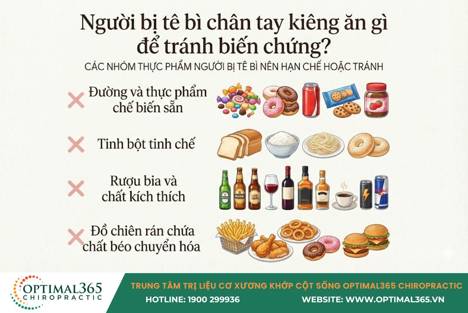 Các loại thực phẩm người bị tê bì chân tay kiêng ăn gì để tránh biến chứng